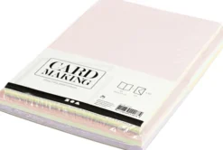 Kort Og Kuverter - Kort Str. 10,5X15 CM - Kuvert Str. 11,5X16,5 CM - 110+220 G - Pastelfarver - 50 Sæt