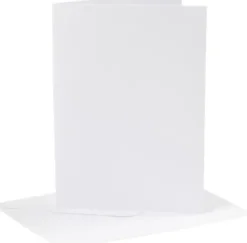 Kort Og Kuverter - Kort Str. 12,7X17,8 CM - Kuvert Str. 13,3X18,5 CM - 230 G - Hvid - 4 Sæt