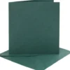 Kort Og Kuverter - Kort Str. 15,2X15,2 CM - Kuvert Str. 16X16 CM - 230 G - Mørk Grøn - 4 Sæt