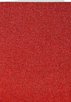 Kort Og Kuverter - 10,5X15 CM - 11,5X16,5 CM - Glitter Rød - 4 Sæt
