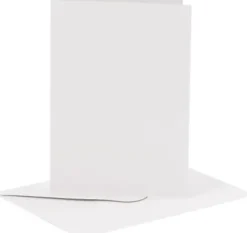 Kort Og Kuverter - 10,5X15 CM - 11,5X16,5 CM - Hvid - 6 Sæt