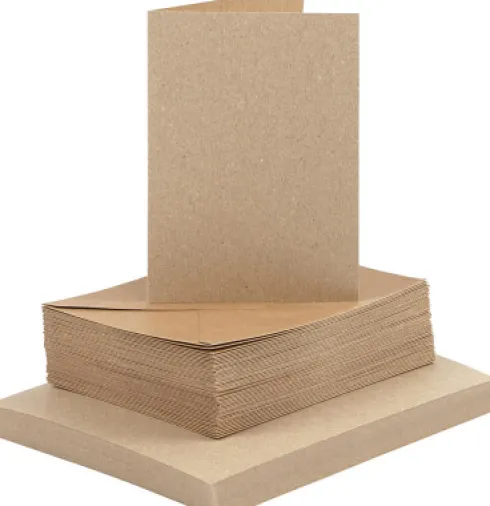 Kort Og Kuverter - 10,5X15 CM - 11,5X16,5 CM - Natur - 50 Sæt