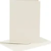 Kort Og Kuverter - 10,5X15 CM - 11,5X16,5 CM - Råhvid - 6 Sæt