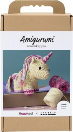 Kreativt Sæt Med Amigurumi - Enhjørning - Regnbuefarver