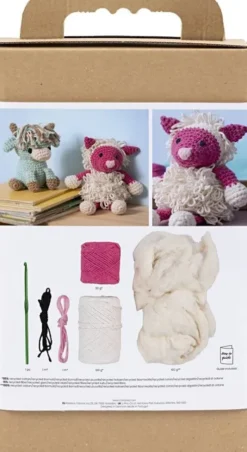Kreativt Sæt Med Amigurumi - Får - Pink - Offwhite