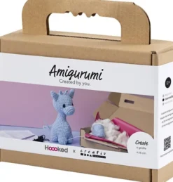 Kreativt Sæt Med Amigurumi - Giraf - Lyseblå