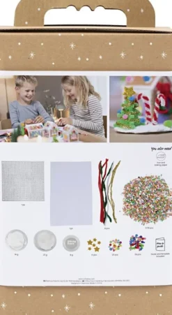 Kreativt Sæt - Perleplader - Julehus - Assorterede Farver
