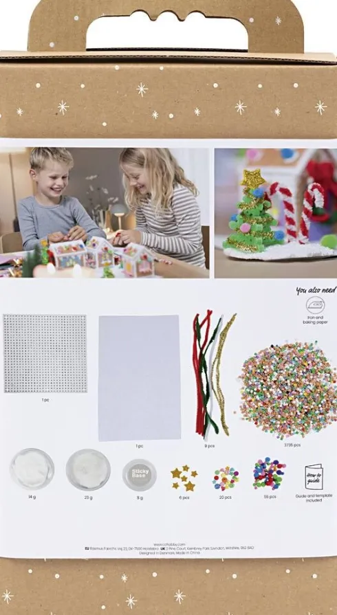 Kreativt Sæt - Perleplader - Julehus - Assorterede Farver