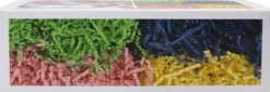 Krøllede Papirstrimler - L 25-30 CM - B 3 MM - Blå - Mørk Grøn - Pink - Gul - 4X50 G