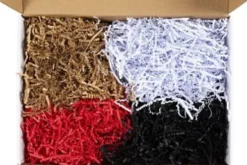 Krøllede Papirstrimler - L 25-30 CM - B 3 MM - Sort - Brun - Rød - Hvid - 4X50 G