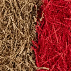 Krøllede Papirstrimler - L 25-30 CM - B 3 MM - Brun - Rød - 2X50 G