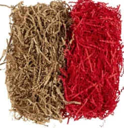 Krøllede Papirstrimler - L 25-30 CM - B 3 MM - Brun - Rød - 2X50 G