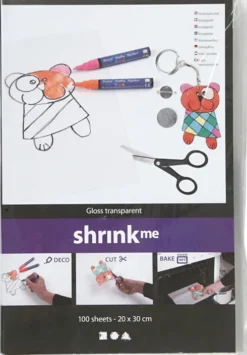 Krympeplast - 20X30 CM - Tykkelse 0,3 MM - Blank Transparent - 100 Ark