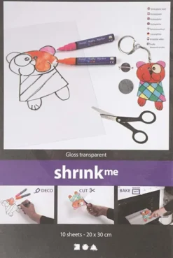 Krympeplast - 20X30 CM - Tykkelse 0,3 MM - Blank Transparent - 10 Ark