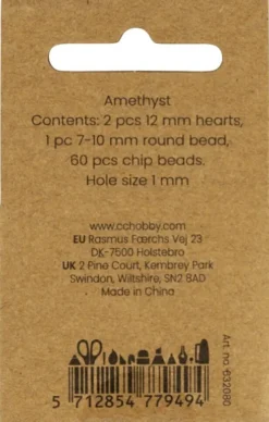Krystalperler - Ametyst - 7-12 MM - 1 MM - Lilla - 63Stk