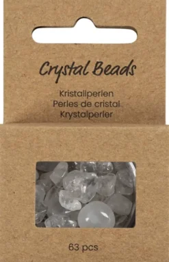 Krystalperler - Bjergkrystal - 7-12 MM - 1 MM - Transparente Farver - 63Stk