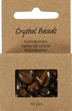 Krystalperler - Tigerøje - 7-12 MM - 1 MM - Brun - 63Stk