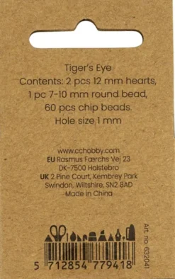 Krystalperler - Tigerøje - 7-12 MM - 1 MM - Brun - 63Stk