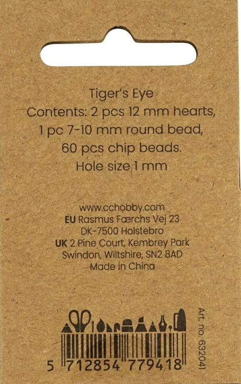 Krystalperler - Tigerøje - 7-12 MM - 1 MM - Brun - 63Stk