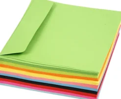 Kulørte Kuverter - Kuvert Str. 16X16 CM - 80 G - Assorterede Farver - 10X10 Stk