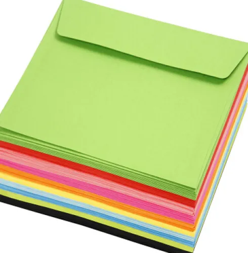 Kulørte Kuverter - Kuvert Str. 16X16 CM - 80 G - Assorterede Farver - 10X10 Stk