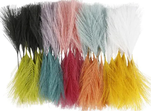 Kunstige Fjer - L 15 CM - B 8 CM - Flere Farver - 100 Stk