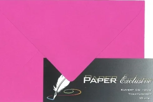 Kuvert C6 120G Cerise Tekstureret 10Stk. - 912 - Paper Exclusive