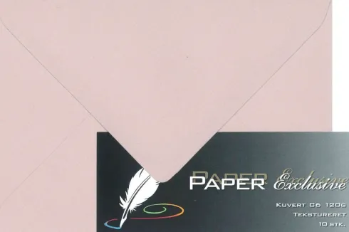 Kuvert C6 120G Gl. Rosa Tekstureret 10Stk. - 922 - Paper Exclusive