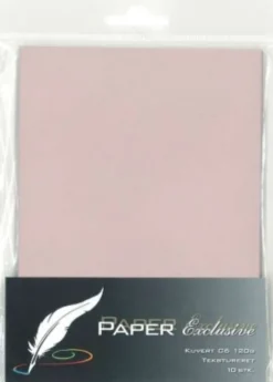 Kuvert C6 120G Gl. Rosa Tekstureret 10Stk. - 922 - Paper Exclusive