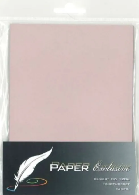 Kuvert C6 120G Gl. Rosa Tekstureret 10Stk. - 922 - Paper Exclusive