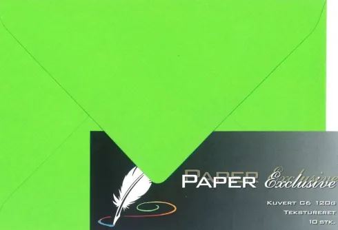 Kuvert C6 120G Lime Tekstureret 10Stk. - 952 - Paper Exclusive