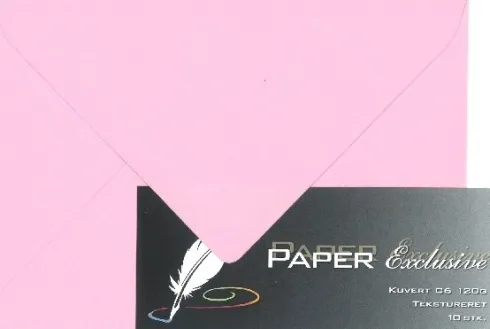 Kuvert C6 120G Lyserød Tekstureret 10Stk. - 959 - Paper Exclusive