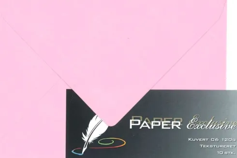 Kuvert C6 120G Lyserød Tekstureret 10Stk. - 959 - Paper Exclusive
