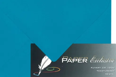 Kuvert C6 120G Petroleum Tekstureret 10Stk. - 962 - Paper Exclusive