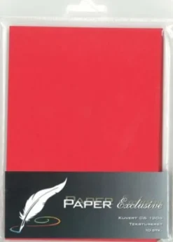 Kuvert C6 120G Rød Tekstureret 10Stk. - 918 - Paper Exclusive