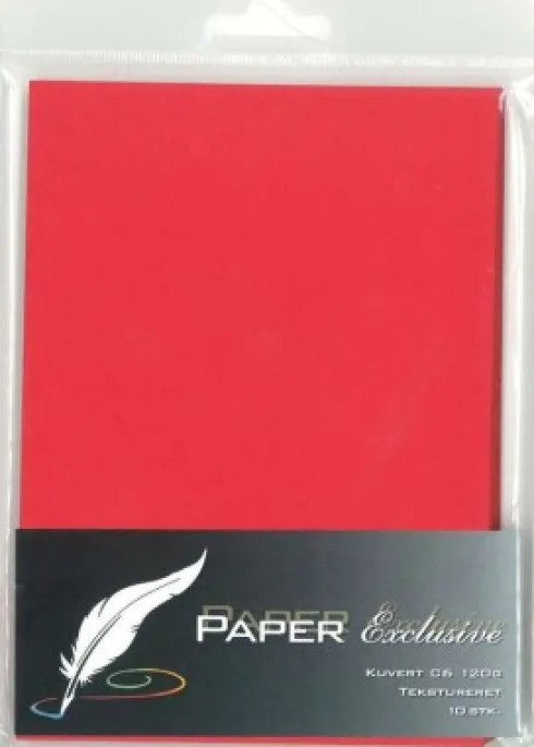 Kuvert C6 120G Rød Tekstureret 10Stk. - 918 - Paper Exclusive