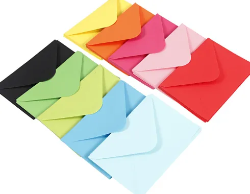 Kuverter - Kuvert Str. 11,5X16 CM - 80 G - Assorterede Farver - 10X10 Stk