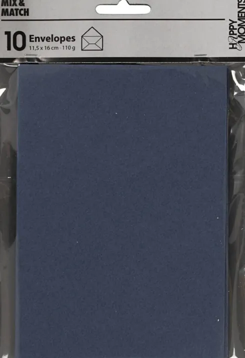 Kuvert - Kuvert Str. 11,5X16 CM - 110 G - Blå - 10 Stk