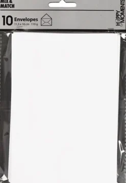 Kuvert - Kuvert Str. 11,5X16 CM - 110 G - Hvid - 10 Stk