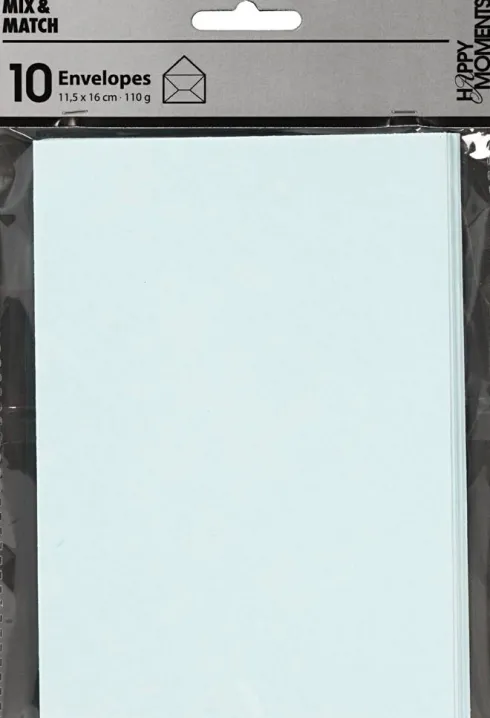 Kuvert - Kuvert Str. 11,5X16 CM - 110 G - Lyseblå - 10 Stk