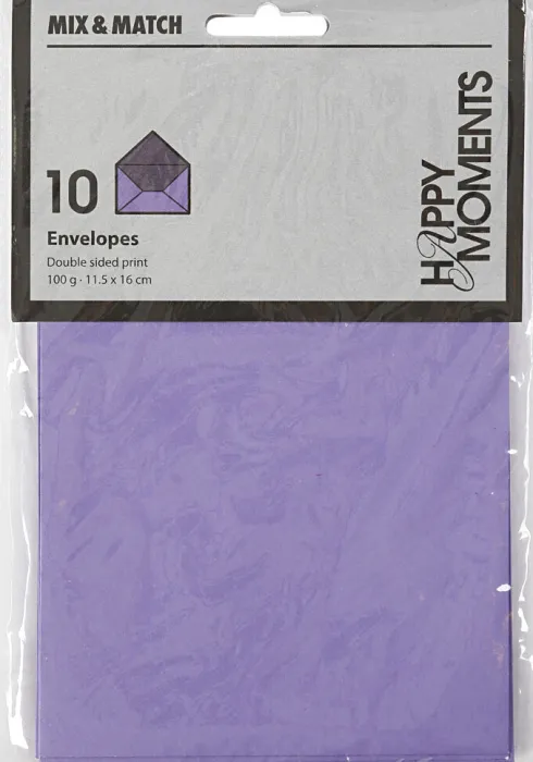 Kuvert - Kuvert Str. 11,5X16 CM - 100 G - Mørk Lilla/Lilla - 10 Stk
