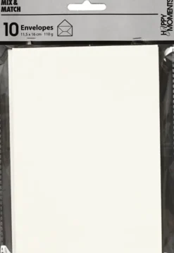 Kuvert - Kuvert Str. 11,5X16 CM - 110 G - Råhvid - 10 Stk