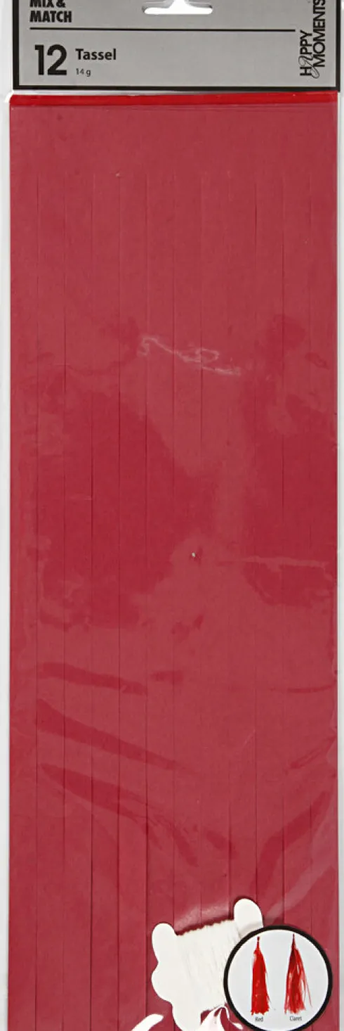 Kvast - Str. 12X35 CM - 14 G - Vinrød/Rød - 12 Stk