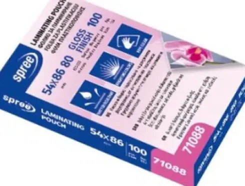 Lamineringslommer - 54X86 MM - 80 My - 100 Stk. - Spree