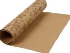 Læderpapir - Blomster - Ensfarvet - 350 G - Lysebrun - 49,5X100 CM