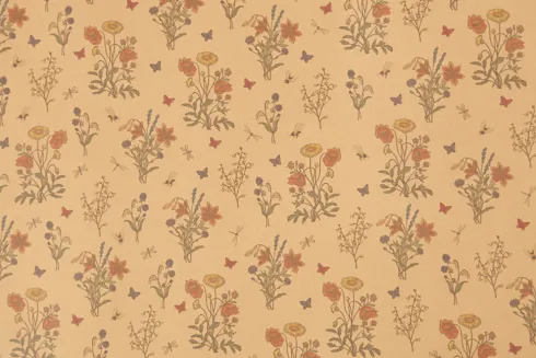 Læderpapir - Blomster - Ensfarvet - 350 G - Lysebrun - 49,5X100 CM