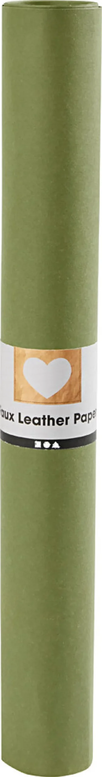 Læderpapir - Ensfarvet - 350 G - Grøn - 50X100 CM