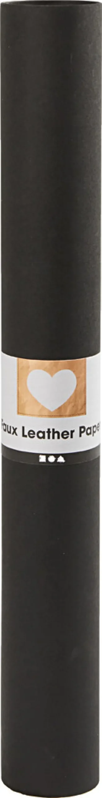 Læderpapir - Ensfarvet - 350 G - Sort - 50X100 CM