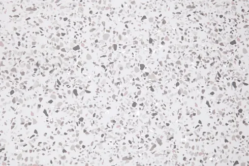 Læderpapir - Terrazzo - Folie Print - 350 G - Hvid - 49,5X100 CM