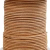 Lædersnor - Tykkelse 2 MM - Rund - Beige - 50 M